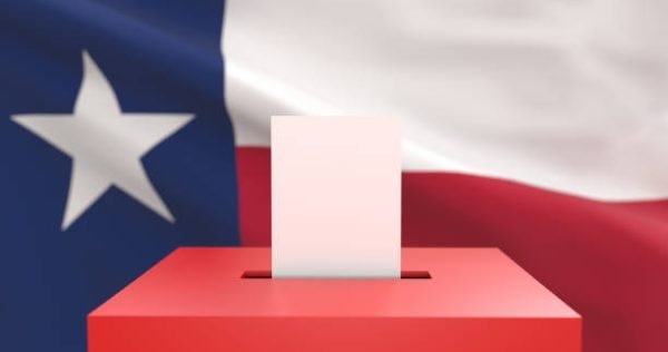 Ballot box - Texas flag